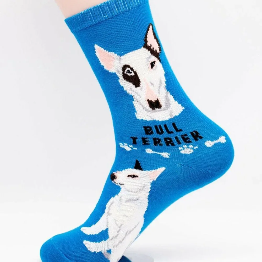 Bull Terrier Dog Breed Loyal Companion Women's Foozys Puppy Dogs 2 Pairs Socks